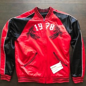 Diesel Reversible Satin Venice Wolf Bomber Jacket Medium